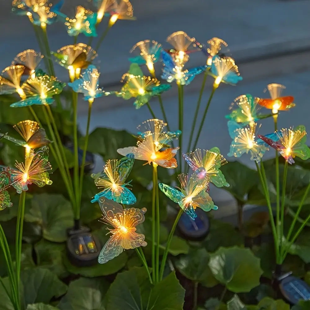 Solar Fiber Optic Butterfly Garden Stake Lights – Create Magical Glowing Butterflies in Your Yard