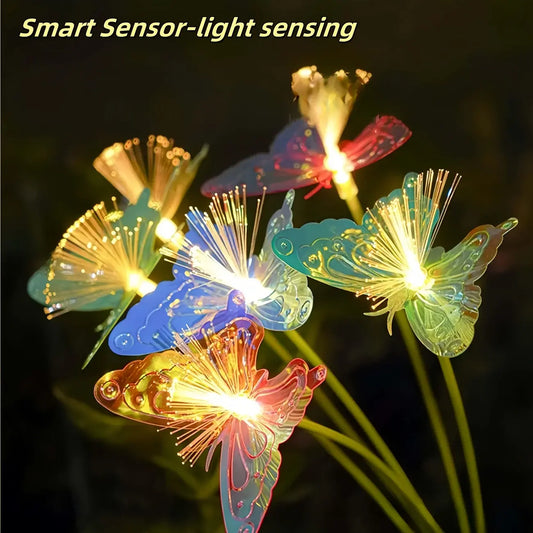Solar Fiber Optic Butterfly Garden Stake Lights – Create Magical Glowing Butterflies in Your Yard