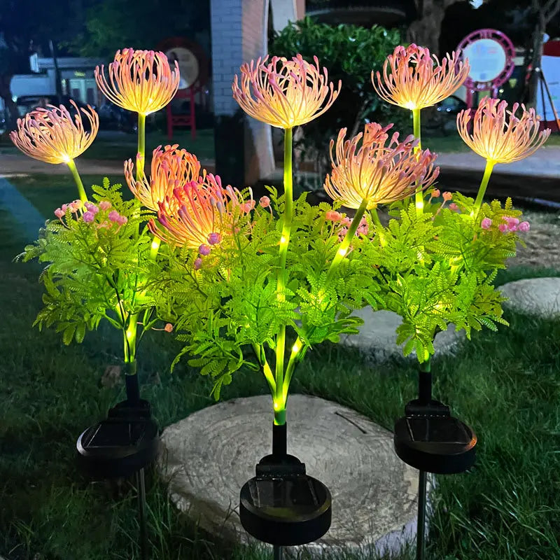 Solar Red Spider Lily Ground Stake Lights