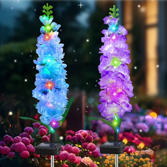 Solar Hyacinth Garden Stake Lights – Elegant Night Glow for Your Outdoor Space