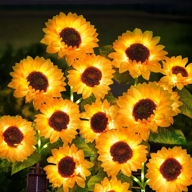 Solar Sunflower Garden Stake Lights – Bring a Cheerful Glow to Your Lawn