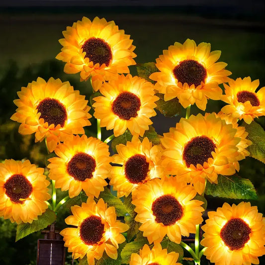 Solar Sunflower Garden Stake Lights – Bring a Cheerful Glow to Your Lawn
