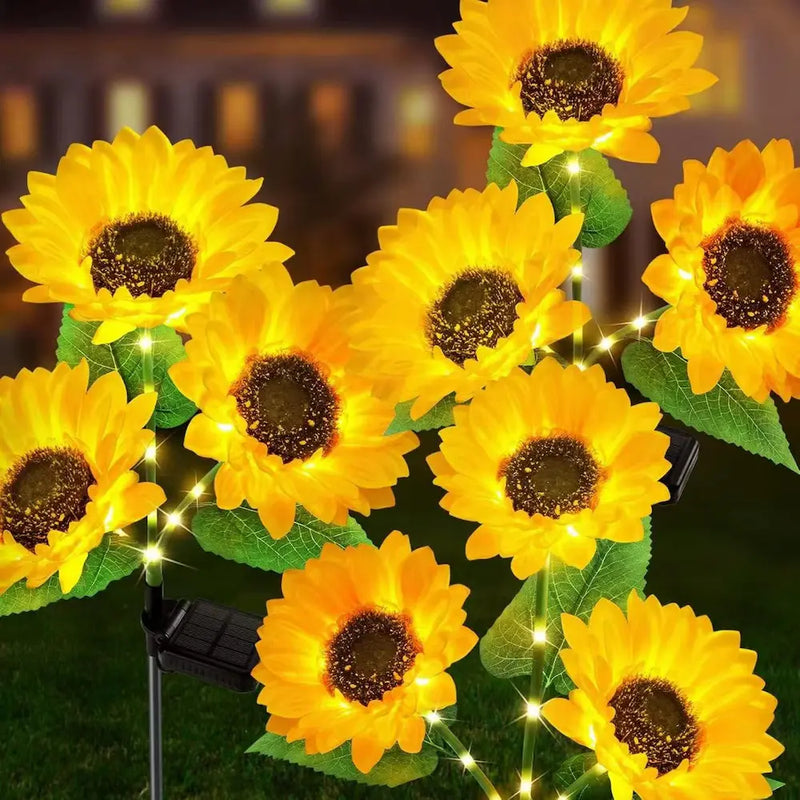 Solar Sunflower Garden Stake Lights – Bring a Cheerful Glow to Your Lawn